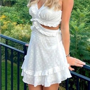 White ruffle dress